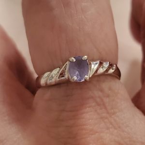 10k white gold lolite ring